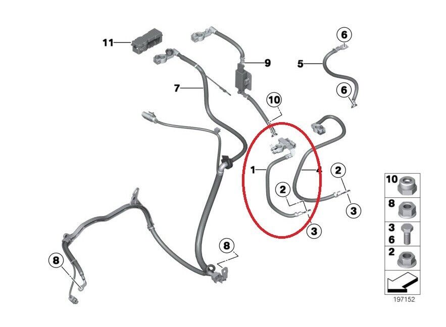 Genuine Mini R56 R55 Clubman (0610) Battery Cable Negative Terminal