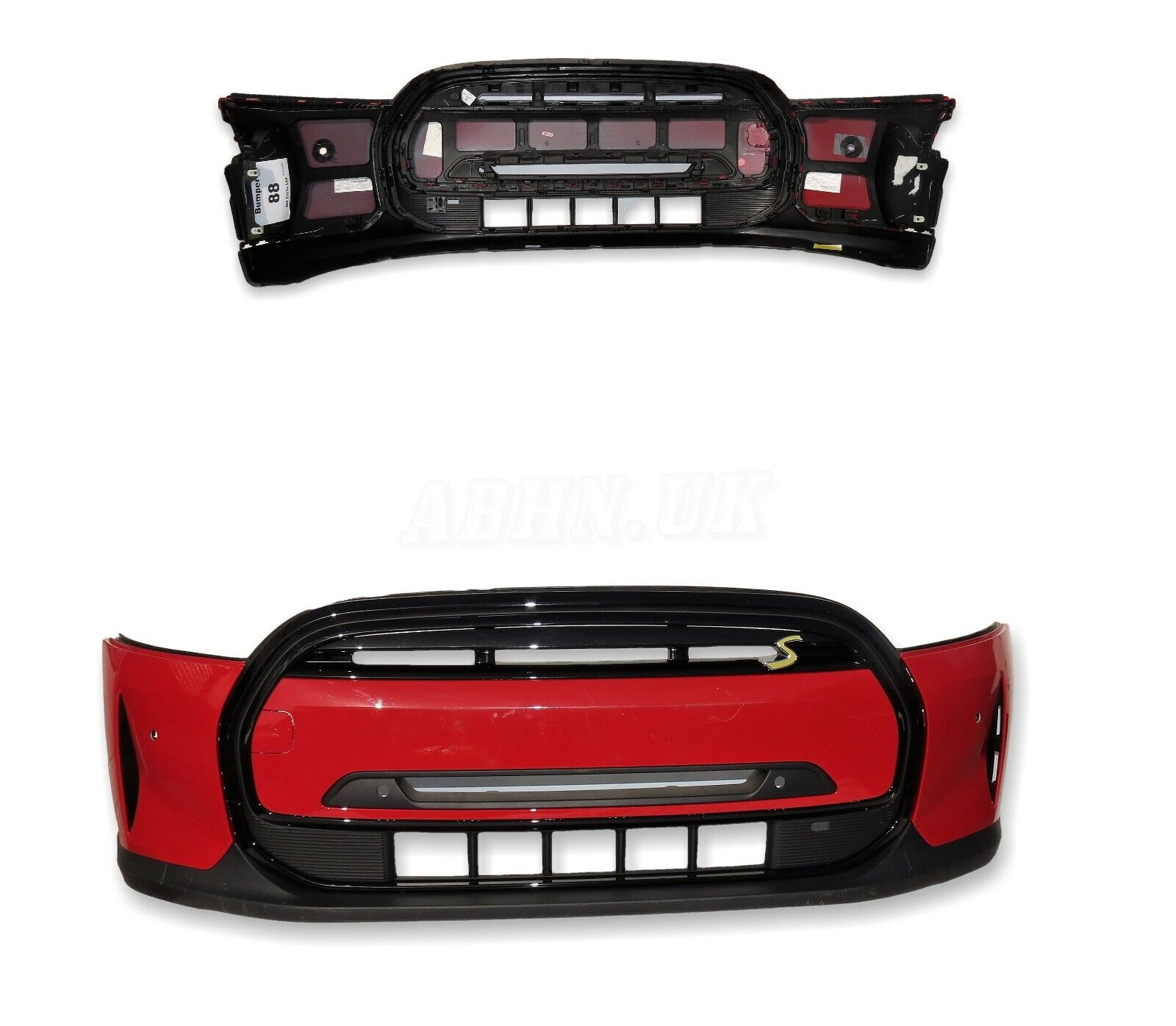 Mini Cooper One Classic F56 LCI2 S Front Bumper Complete Chilli Red 4 PDC Black Main Image Mini Cooper One Classic F56 LCI2 S Front Bumper Complete Chilli Red 4 PDC Black - Image 1