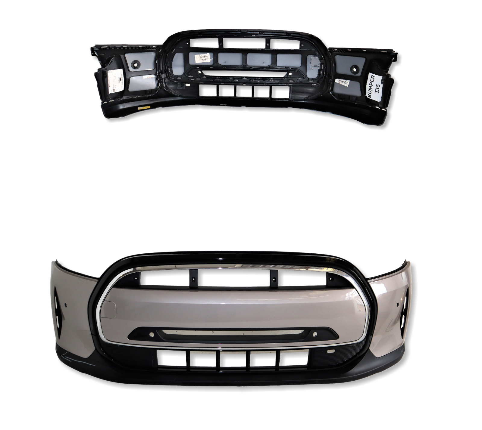 Mini Cooper One S F56 LCi2 Genuine Front Bumper No PDC Tow Eye Rooftop Grey Main Image Mini Cooper One S F56 LCi2 Genuine Front Bumper No PDC Tow Eye Rooftop Grey - Image 1