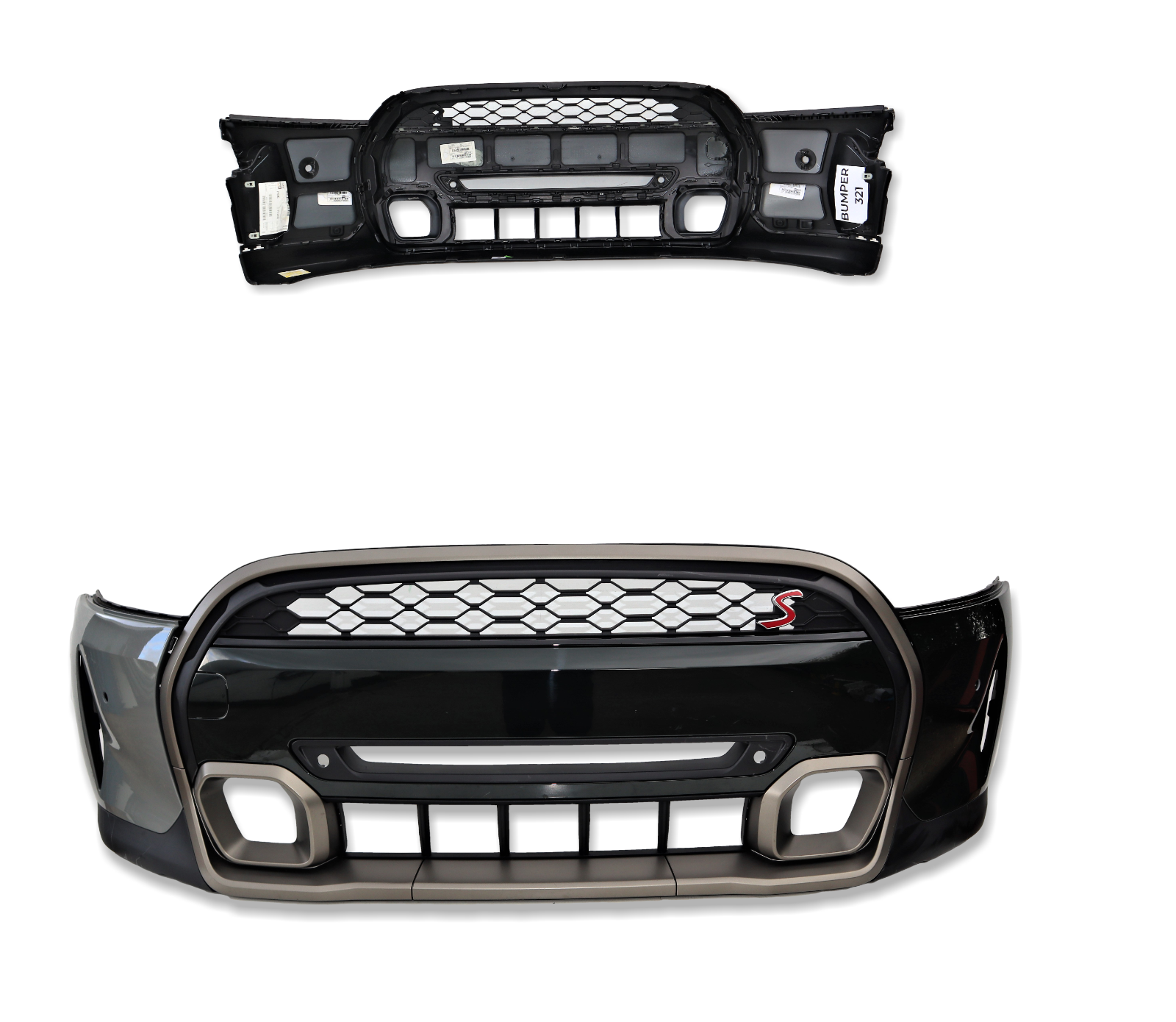 Mini Cooper S Sport F56 LCi2 Resolute OEM Complete Front Bumper in Rebel Green** Main Image Mini Cooper S Sport F56 LCi2 Resolute OEM Complete Front Bumper in Rebel Green** - Image 1