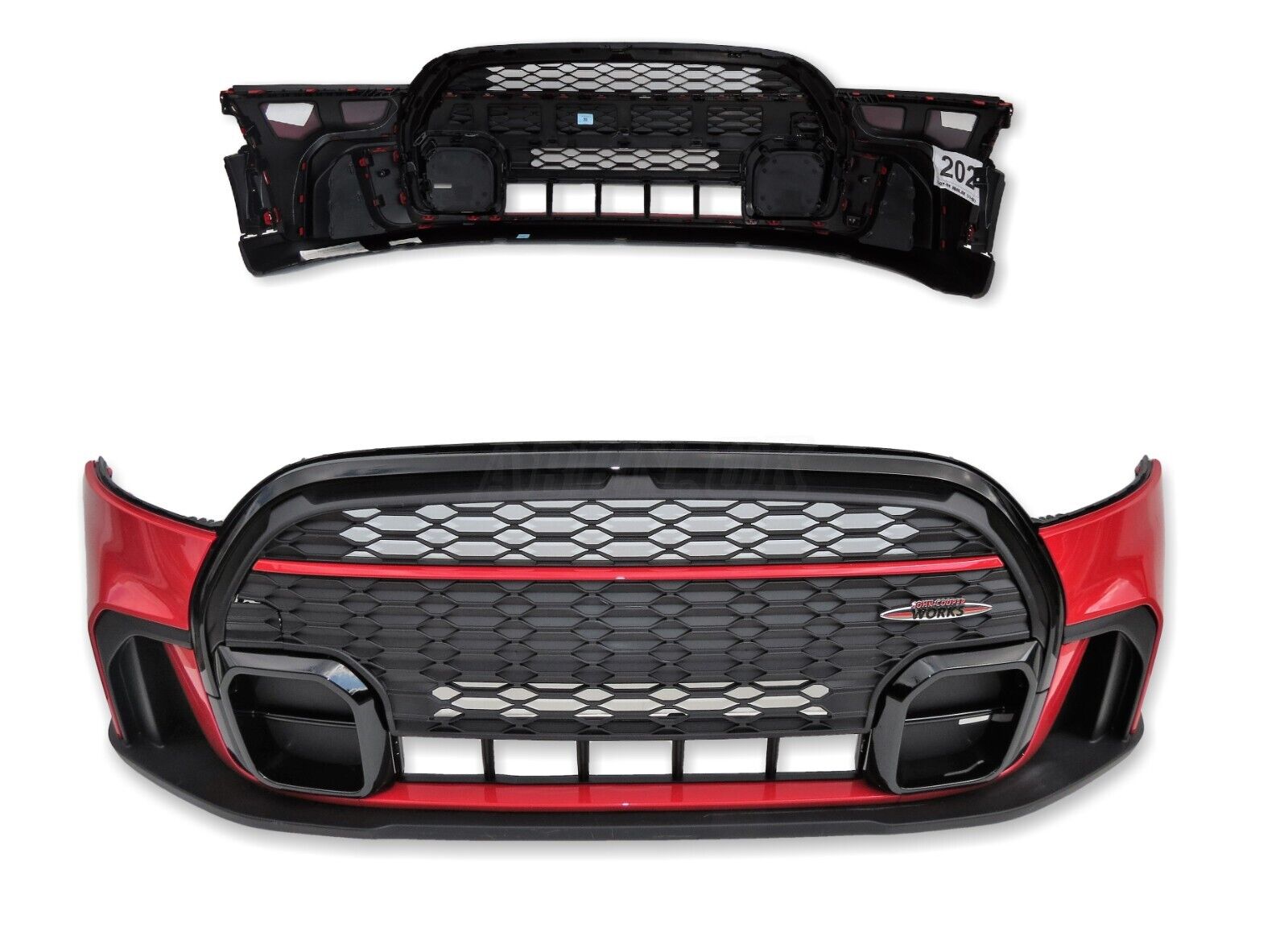 Mini Mini JCW F56 F57 LCI Short Pack Complete Front Bumper Chili Red No PDC Main Image Mini Mini JCW F56 F57 LCI Short Pack Complete Front Bumper Chili Red No PDC - Image 1