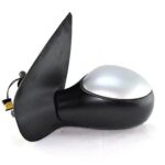 Peugeot 206 (02-09) Left Side Manual Door Mirror Silver 9648098XT+Temp Sensor