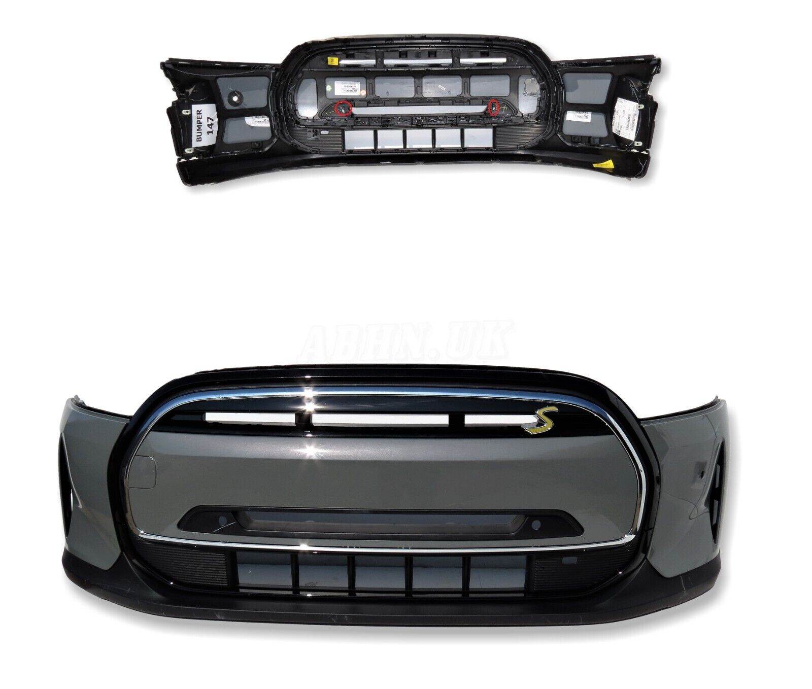 Mini Cooper Classic Exclusive F56 LCi2 Front Bumper 2 PDC Tow Eye Moonwalk Grey Main Image Mini Cooper Classic Exclusive F56 LCi2 Front Bumper 2 PDC Tow Eye Moonwalk Grey - Image 1