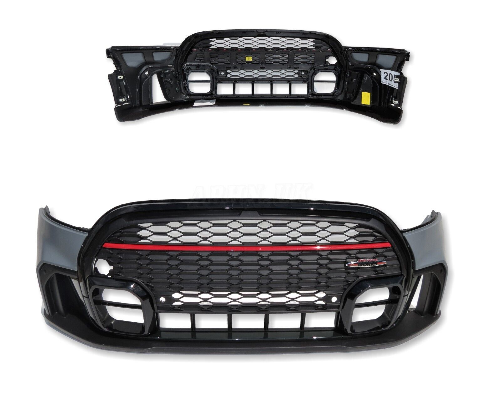 Mini Mini JCW F56 F57 LCi2 Complete Front Bumper Prime - Green 4 PDC No Eye Tow Main Image Mini Mini JCW F56 F57 LCi2 Complete Front Bumper Prime - Green 4 PDC No Eye Tow - Image 1