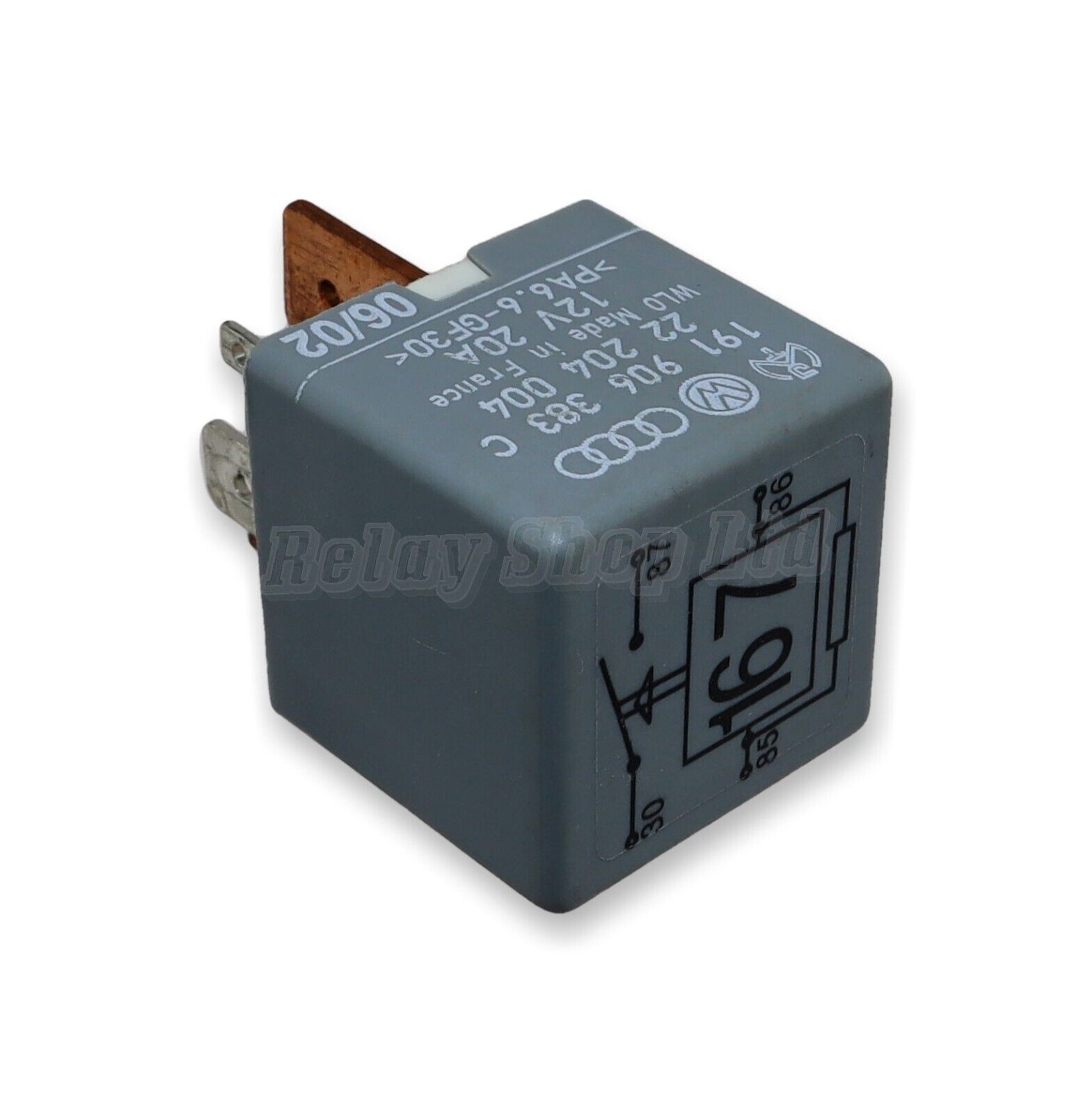 84-Audi VW Ford 4-Pin Silver-Grey No:167 Fuel Pump Relay 191906383C WLO 22204004 Main Image 84-Audi VW Ford 4-Pin Silver-Grey No:167 Fuel Pump Relay 191906383C WLO 22204004 - Image 1