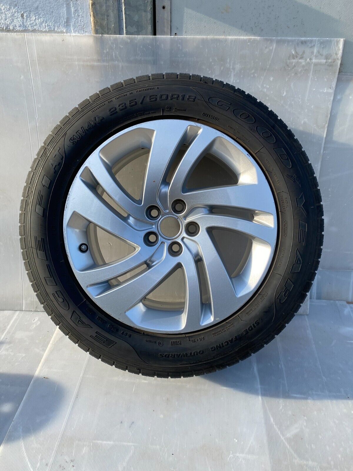 LR Evoque L551 Genuine Alloy Wheel and Goodyear Tyre 235/60 18" Inc K8D2-1007-CA Main Image LR Evoque L551 Genuine Alloy Wheel and Goodyear Tyre 235/60 18" Inc K8D2-1007-CA - Image 1